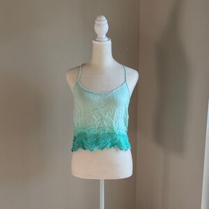 LA Hearts Mint Green Lace Trim Camisole Tank